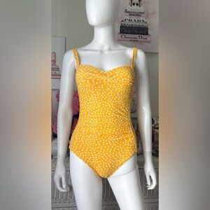 NipTuck Yellow Polka Dot Joanne Slimming One Piece Swimsuit in yellow Size 4
